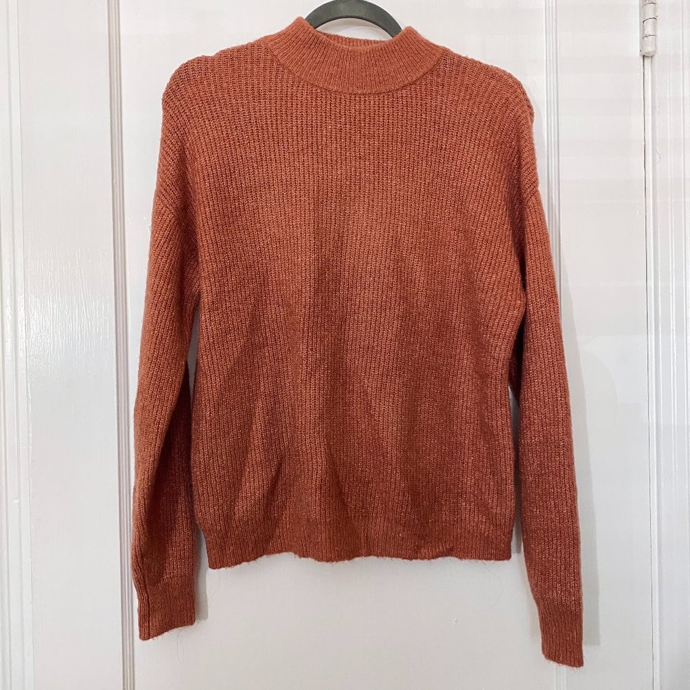 Wool-blend mock neck sweater
